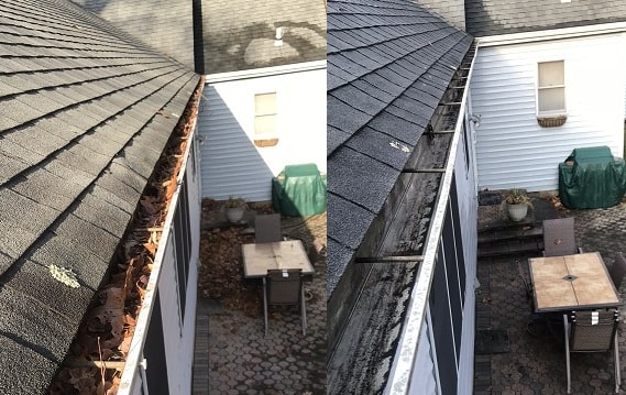 Gutter Cleaning Before and After Hamden CT