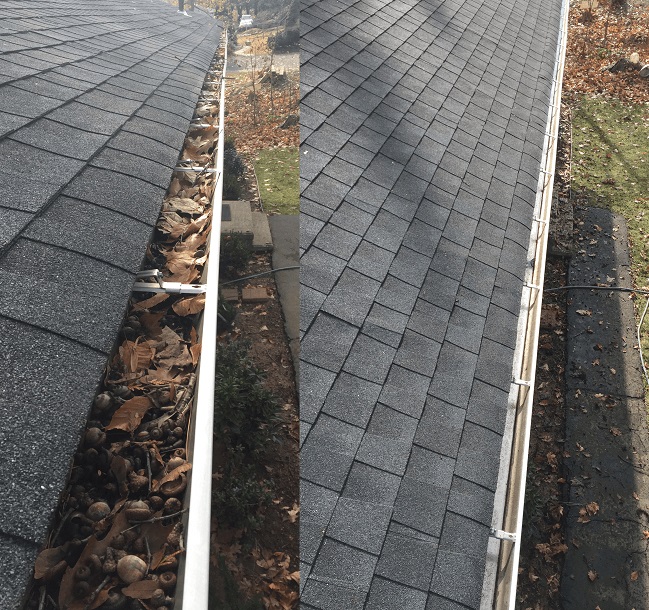 Gutter Cleaning Before and After Cheshire CT